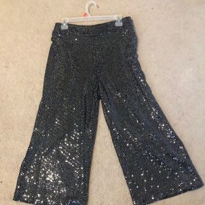 Sequinned  ankle length trousers.